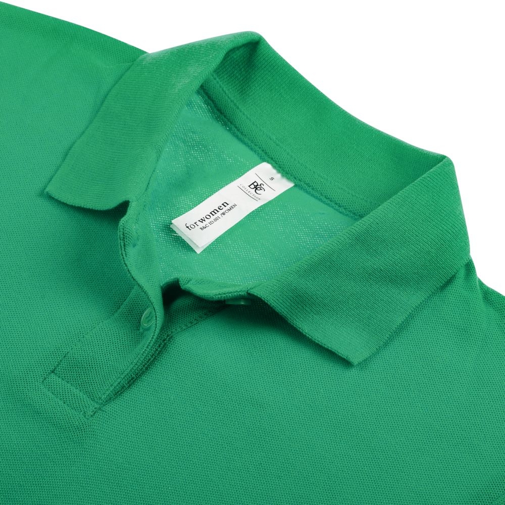 Рубашка поло женская ID.001 зеленая, зеленый, хлопок