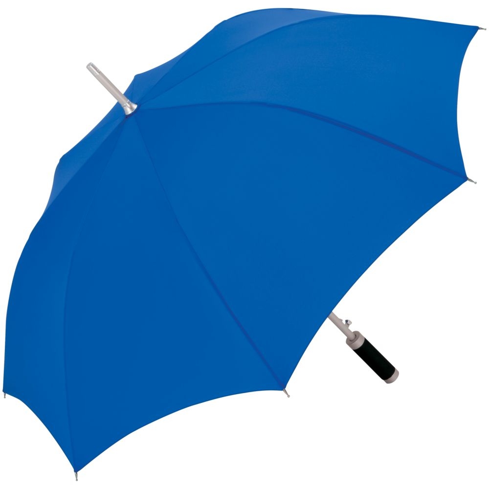 Зонт-трость Vento, синий, синий, алюминий, купол - эпонж; ручка - вспененный полиуретан; каркас - стеклопластик