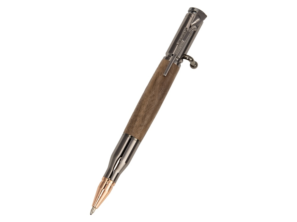 Ручка шариковая Орех, коричневый, зеленый, серый, металл