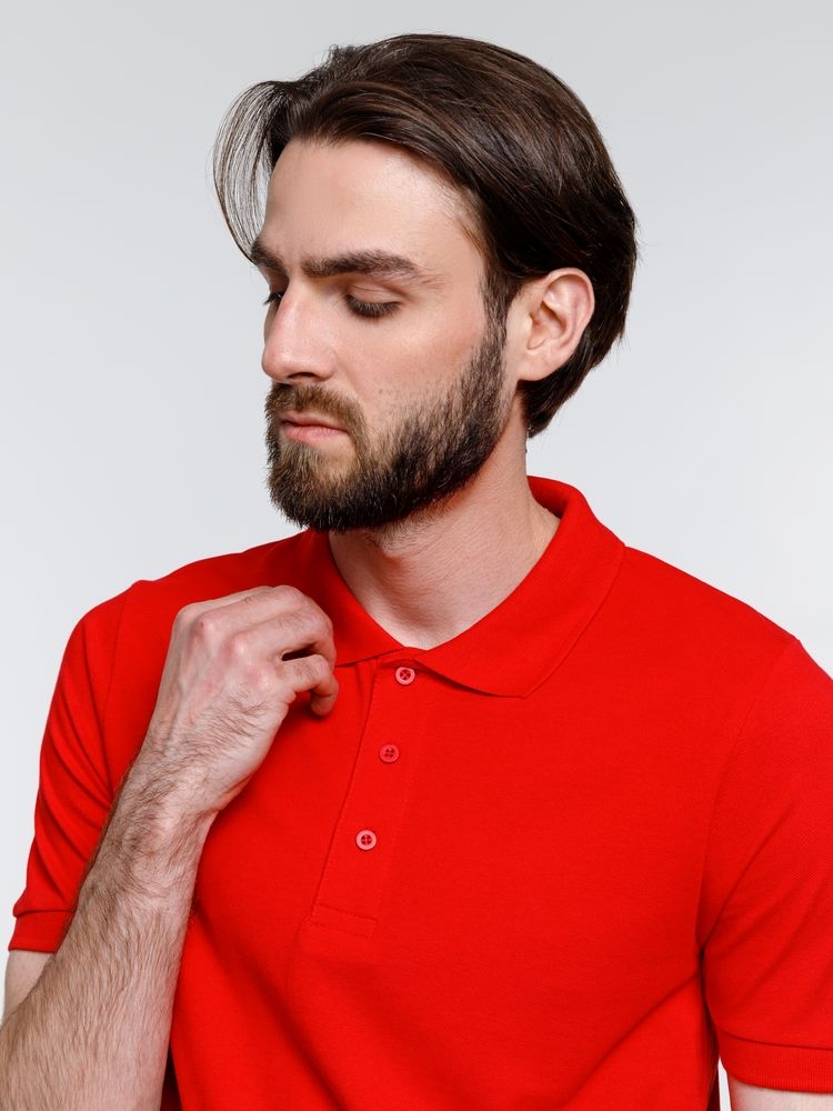 Рубашка поло мужская Adam, красная, красный, хлопок