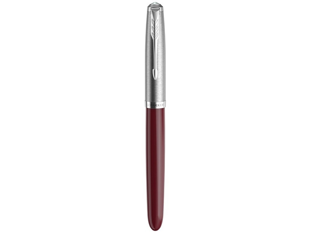 Ручка перьевая Parker 51 Core, F, красный, серебристый, металл