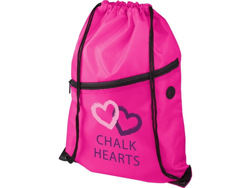 Рюкзак «Oriole» с карманом на молнии, розовый, полиэстер