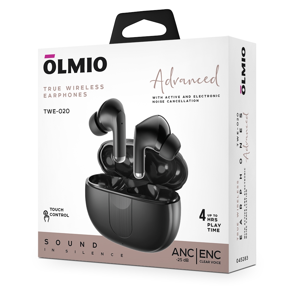 Наушники True Wireless Olmio TWE-20, черный, черный