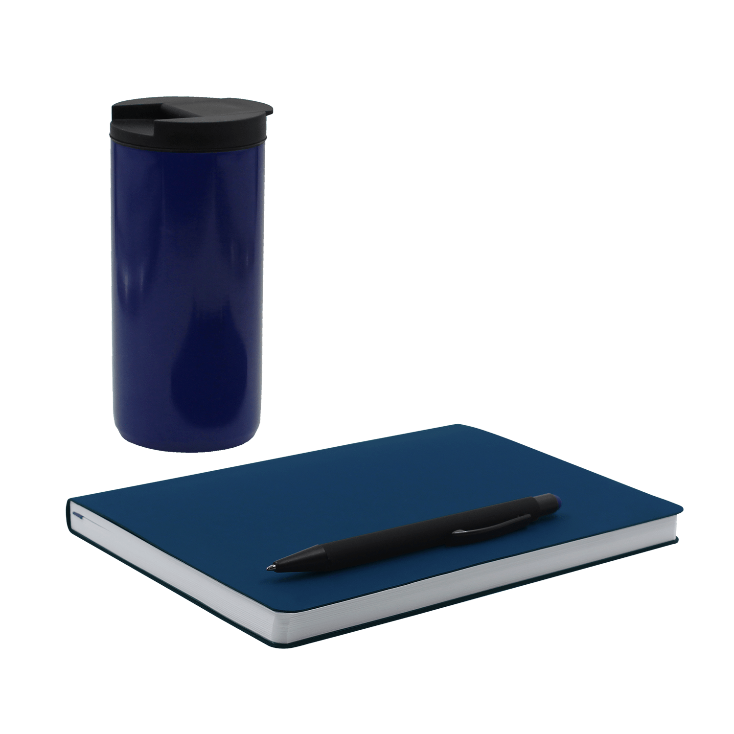 Набор Bplanner Аuto (чёрный с синим), чёрный с синим, металл, бумага, саржа, экокожа soft-touch