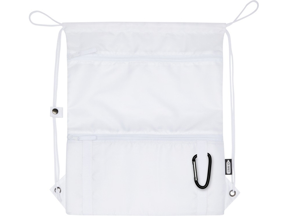 Изолированная сумка со шнурком «Adventure» из переработанных материалов, белый, полиэстер
