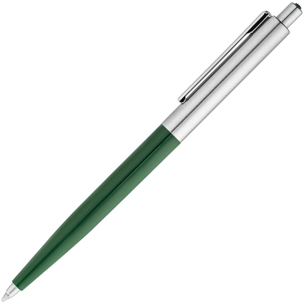 Ручка шариковая Senator Point Metal, зеленая, зеленый, пластик; металл