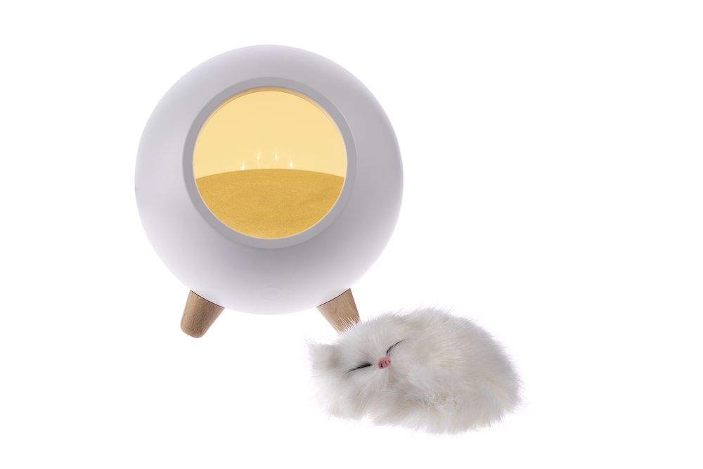 Беспроводная лампа-колонка Right Meow, белая, белый, пластик