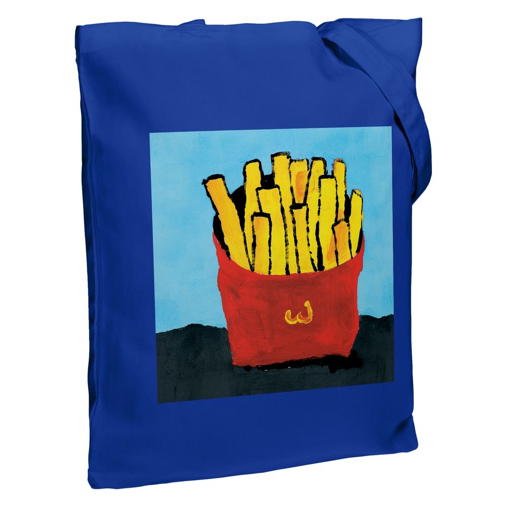 Холщовая сумка «Фри», ярко-синяя, синий, хлопок