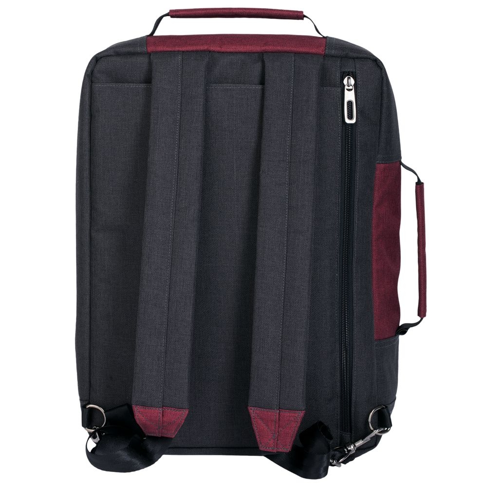 Рюкзак для ноутбука 2 в 1 twoFold, серый с бордовым, серый, бордовый, полиэстер