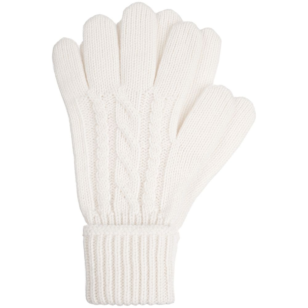 Перчатки Loren, молочно-белые (ванильные), белый, шерсть