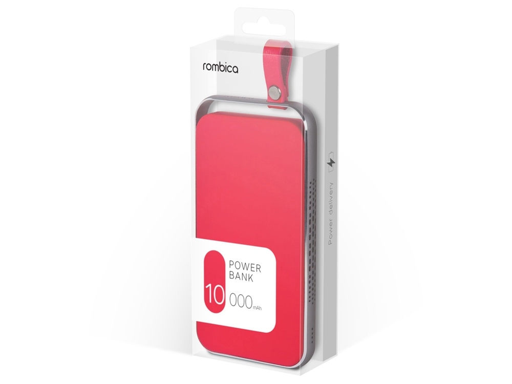 Внешний аккумулятор «NEO Electron», 10000 mAh, красный, пластик, алюминий