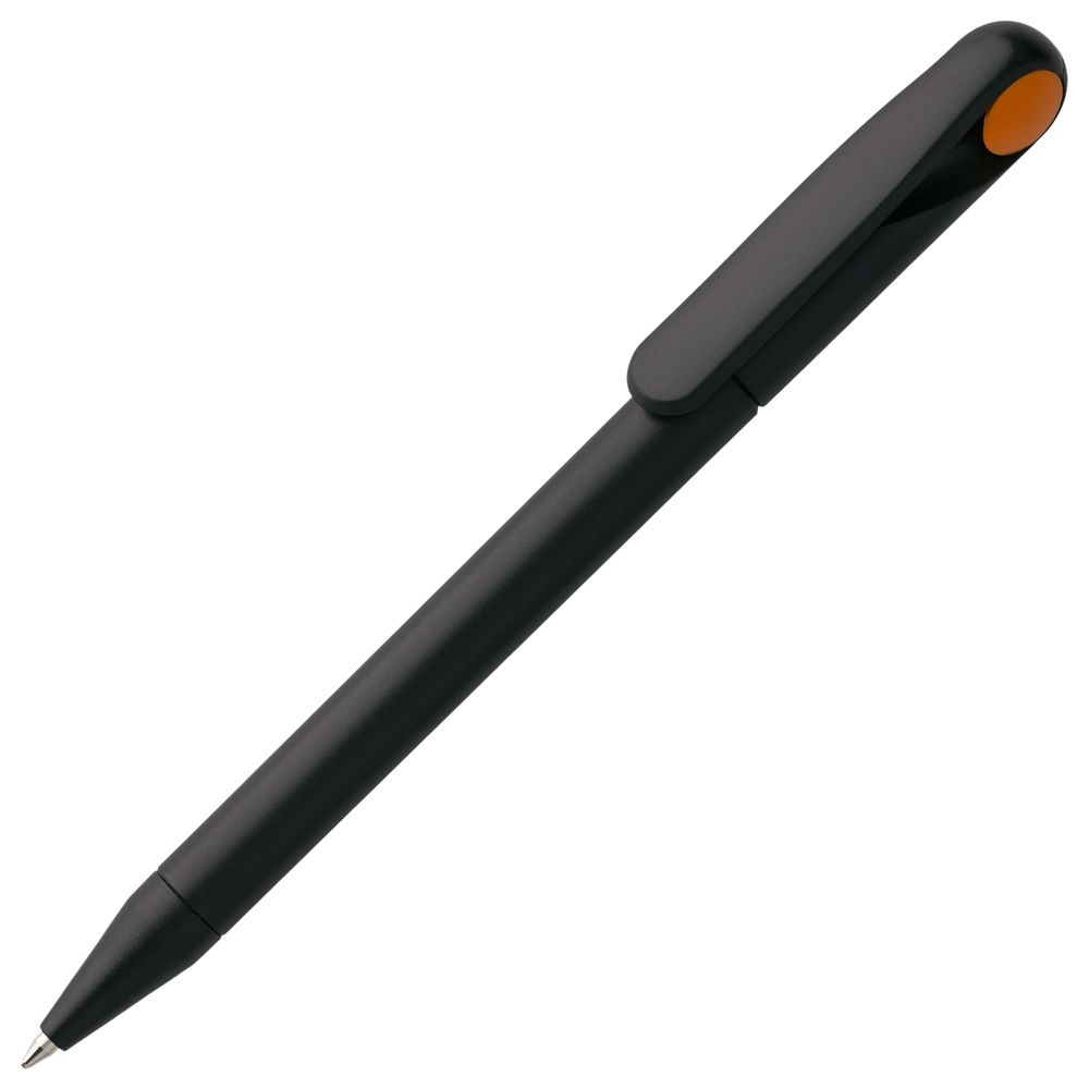Ручка шариковая Prodir DS1 TMM Dot, черная с оранжевым, черный, оранжевый, пластик