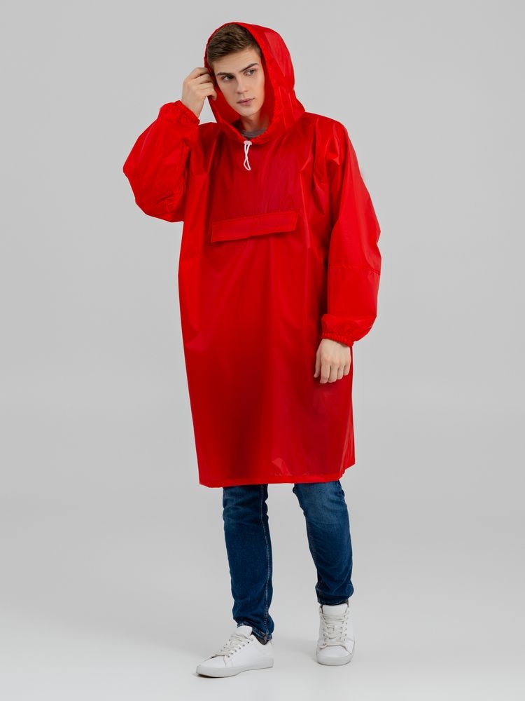 Дождевик-анорак Alatau, красный, красный, полиэстер 100%, плотность 60 г/м²; таффета