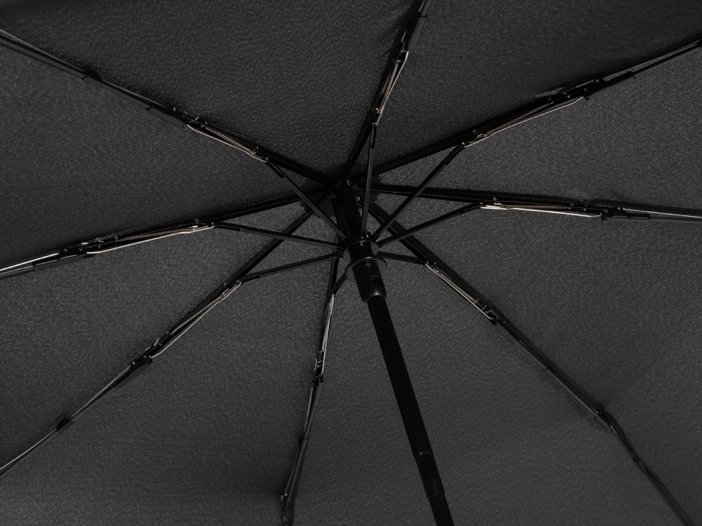 Зонт складной «Fabrizio», автомат, черный, полиэстер, кожзам