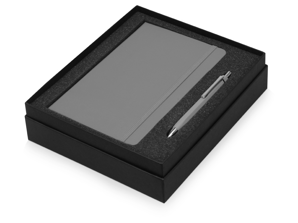 Подарочный набор Moleskine Hemingway с блокнотом А5 и ручкой, серый, пластик