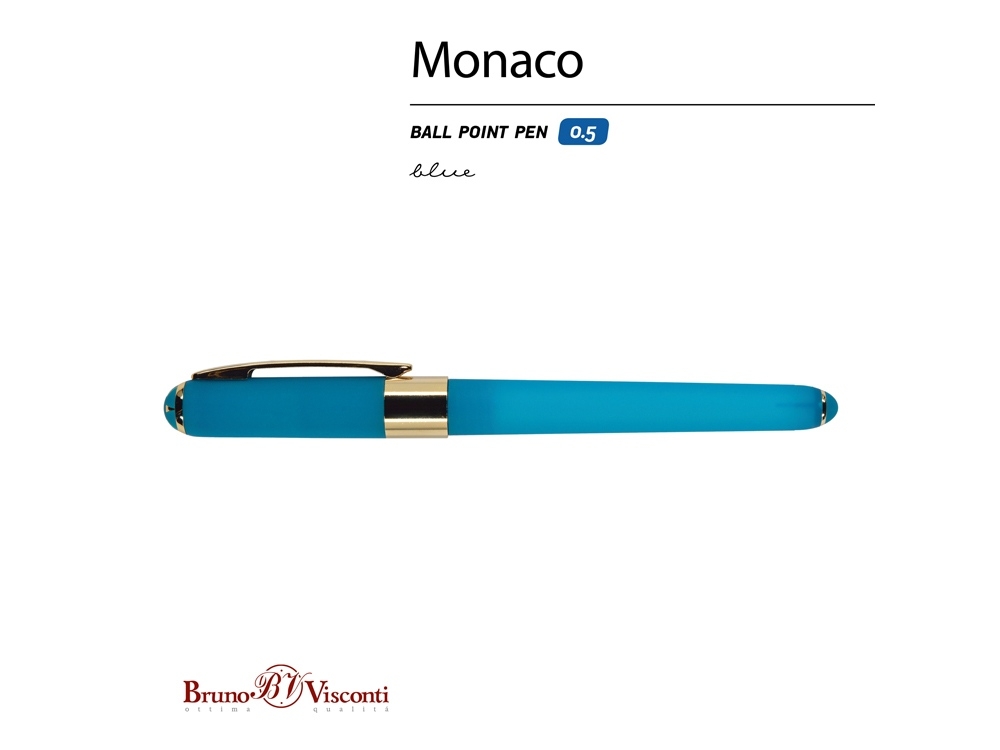 Ручка пластиковая шариковая «Monaco», бирюзовый, пластик, silk-touch