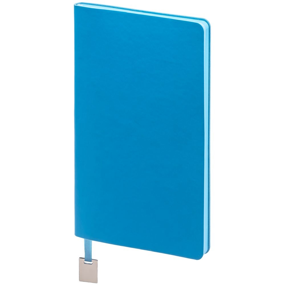 Ежедневник Shall Light, недатированный, голубой, голубой, покрытие софт-тач; металл
