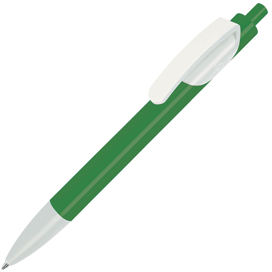 TRIS, ручка шариковая, ярко-зеленый корпус/белый, пластик, ярко-зеленый, белый, пластик