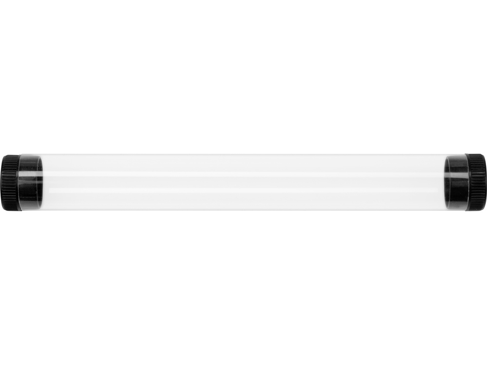 Футляр-туба пластиковый для ручки «Tube 2.0», черный, прозрачный, пластик