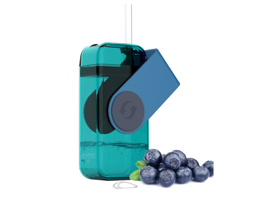 Бутылка для воды «JUICY DRINK BOX», голубой, пластик
