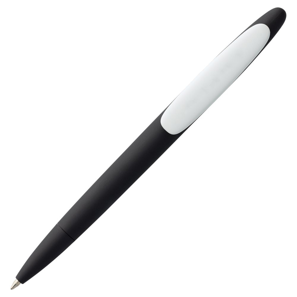 Ручка шариковая Prodir DS5 TRR-P Soft Touch, черная с белым, черный, белый, пластик; покрытие софт-тач