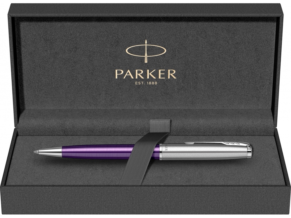 Ручка шариковая Parker «Sonnet Essentials Violet SB Steel CT», фиолетовый, серебристый, металл