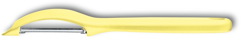 Овощечистка VICTORINOX универсальная, двустороннее зубчатое лезвие, светло-жёлтая рукоять, желтый