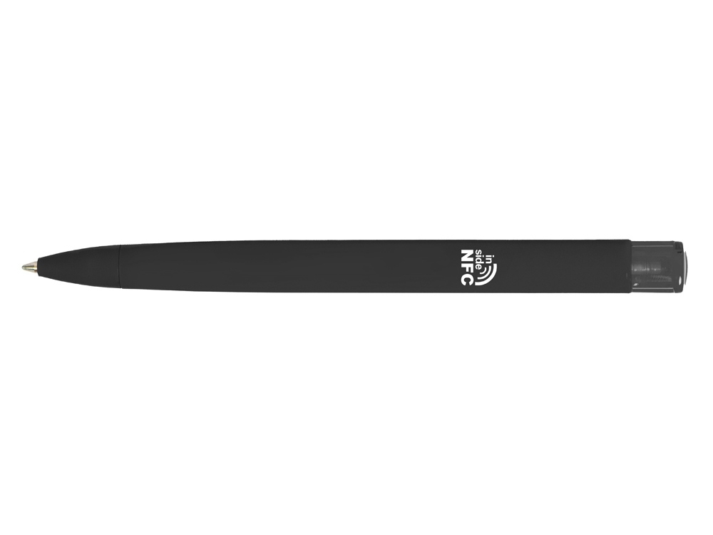 Ручка пластиковая шариковая трехгранная «Trinity K transparent Gum» soft-touch с чипом передачи информации NFC, черный, soft touch