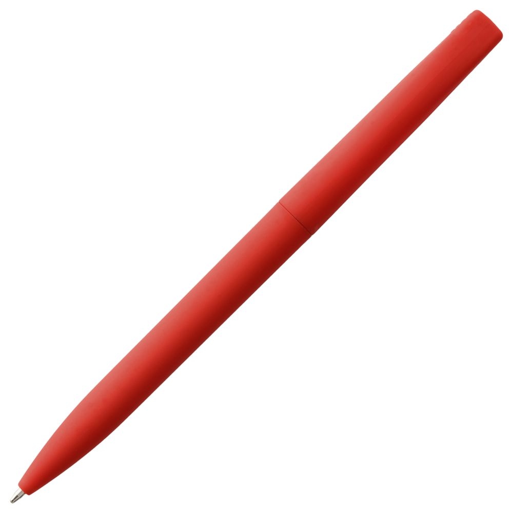 Ручка шариковая Pin Soft Touch, красная, красный, пластик; покрытие софт-тач