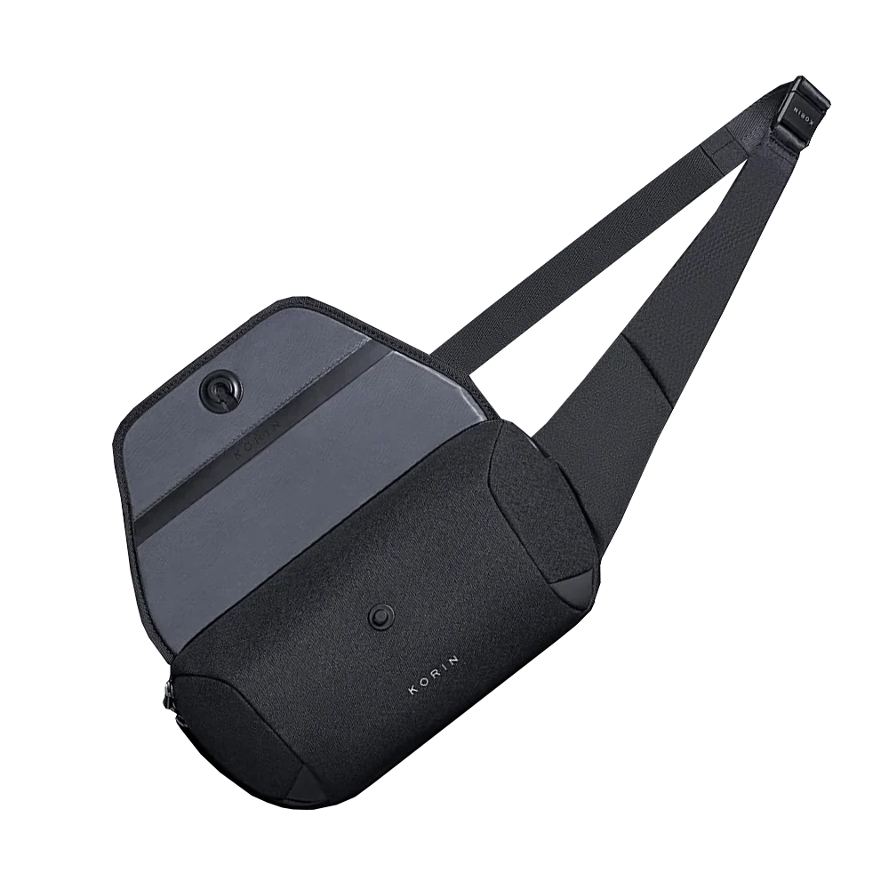 Наплечная сумка ClickSling 32,5х17,3х11 см, черная, черный, полиэстер многослойного плетения, многослойный материал устойчив к порезам, водоотталкивающий
