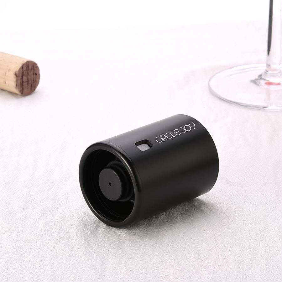 Вакуумная пробка для вина Wine Sealer, черная, черный, пластик