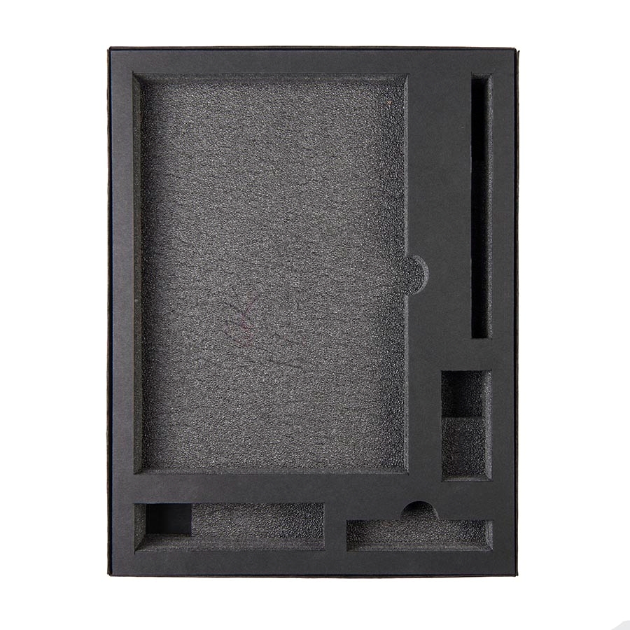 Коробка "Tower", сливбокс, размер 20*29*4.5 см, картон черный, 300 гр. ложемент изолон, черный, картон