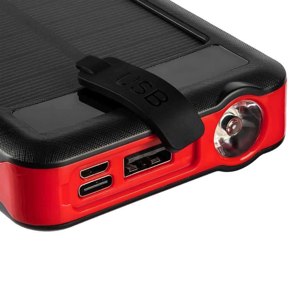 Аккумулятор с беспроводной зарядкой Holiday Maker Wireless, 10000 мАч, красный, красный, пластик