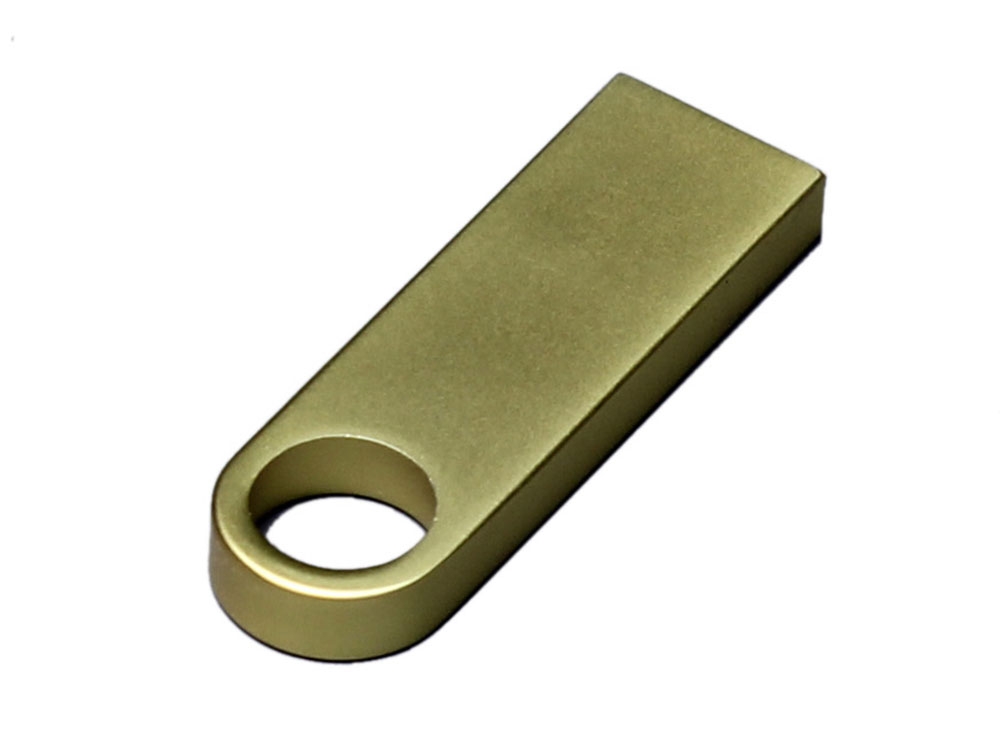 USB 2.0-флешка на 4 Гб с мини чипом и круглым отверстием, желтый, металл
