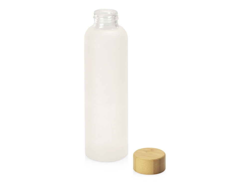 Стеклянная бутылка с бамбуковой крышкой «Foggy», 600 мл, белый, бамбук, стекло