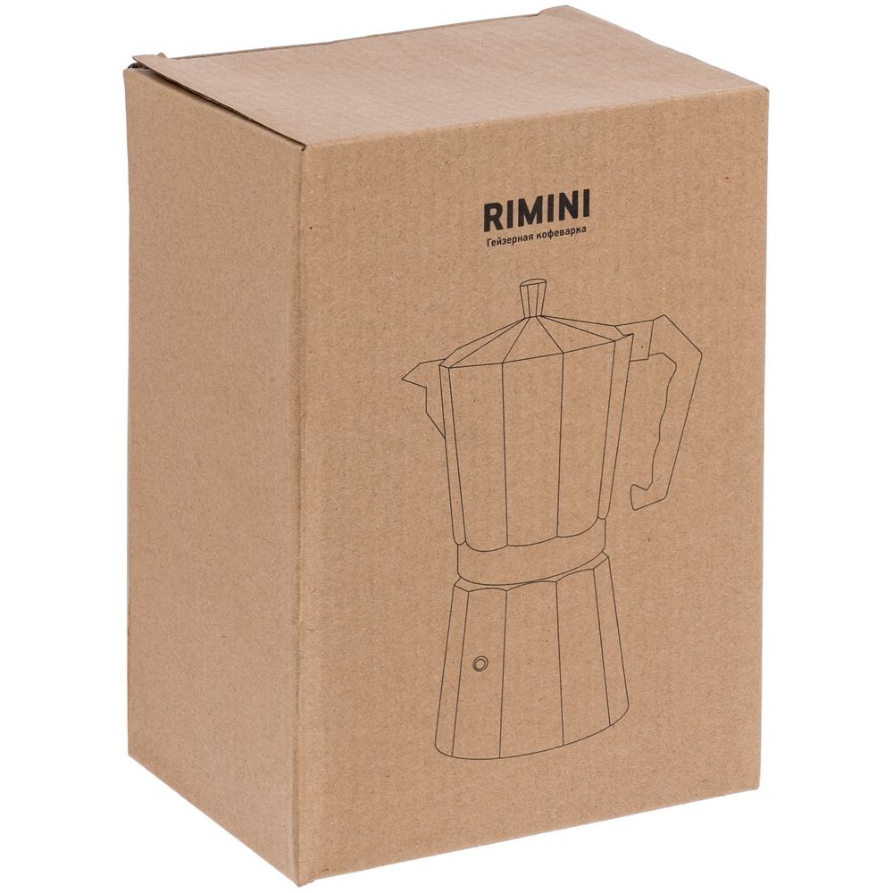 Гейзерная кофеварка Rimini, в коробке, алюминий; ручка - пластик