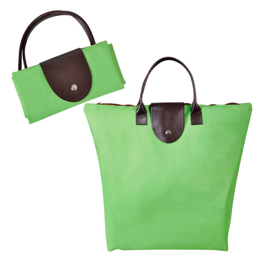 Сумка для шопинга, "Glam UP"  зелёный, 39х29х7, Полиэстер 600D, иск кожа, зеленый, полиэстер 600d