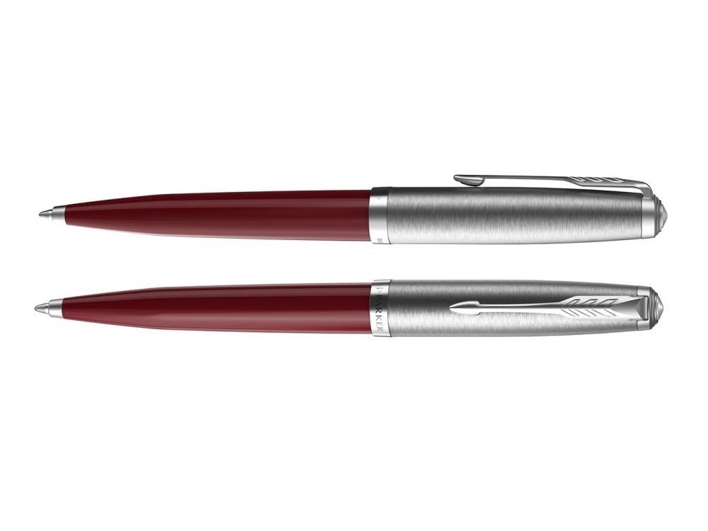 Ручка шариковая Parker 51 Core, серебристый, бордовый, металл