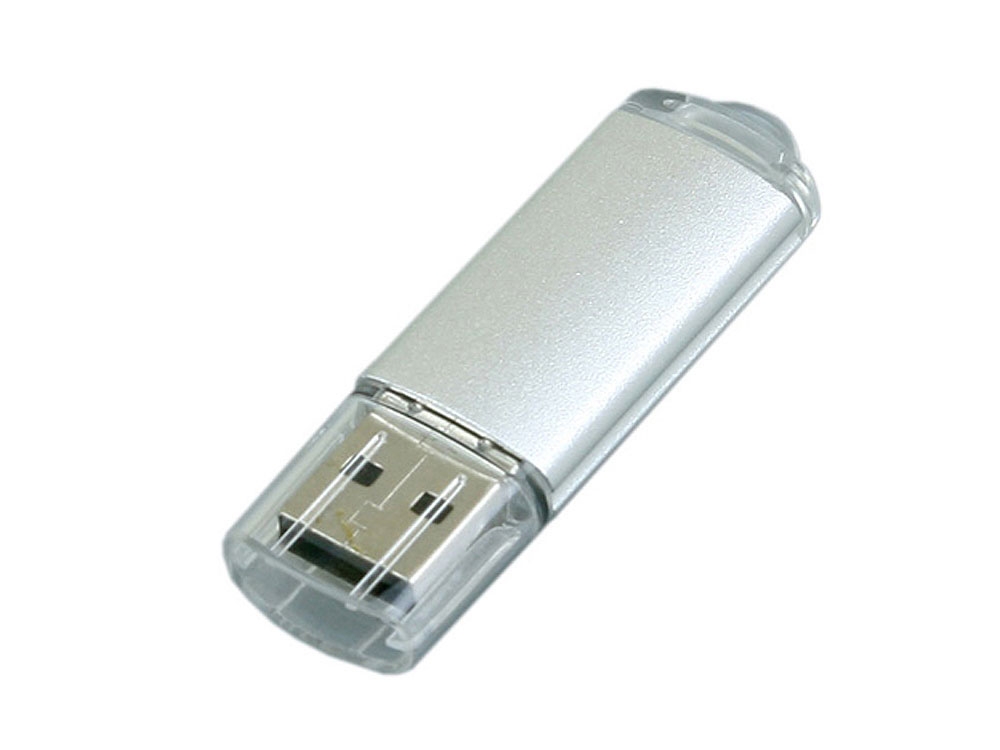 USB 3.0- флешка на 32 Гб с прозрачным колпачком, серебристый, металл