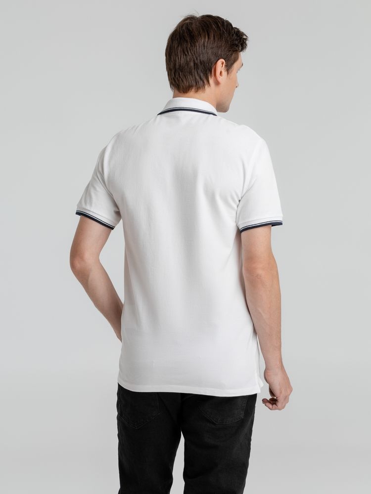 Рубашка поло мужская с контрастной отделкой Practice 270, белый/темно-синий, белый, хлопок