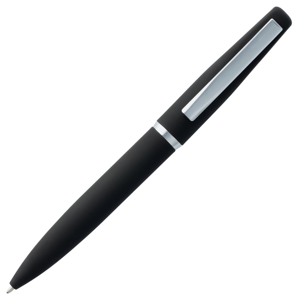 Ручка шариковая Bolt Soft Touch, черная, черный, металл; покрытие софт-тач