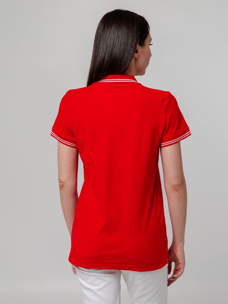 Рубашка поло женская Virma Stripes Lady, красная, красный, хлопок