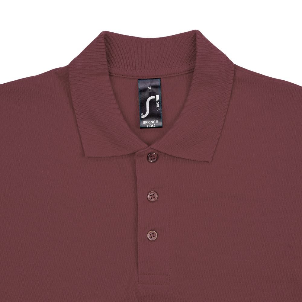 Рубашка поло мужская Spring 210, бордовая, бордовый, хлопок