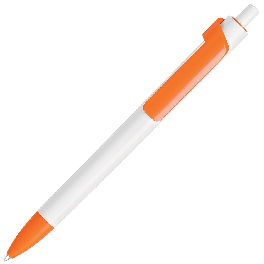 FORTE, ручка шариковая, белый/оранжевый, пластик, белый, оранжевый, пластик