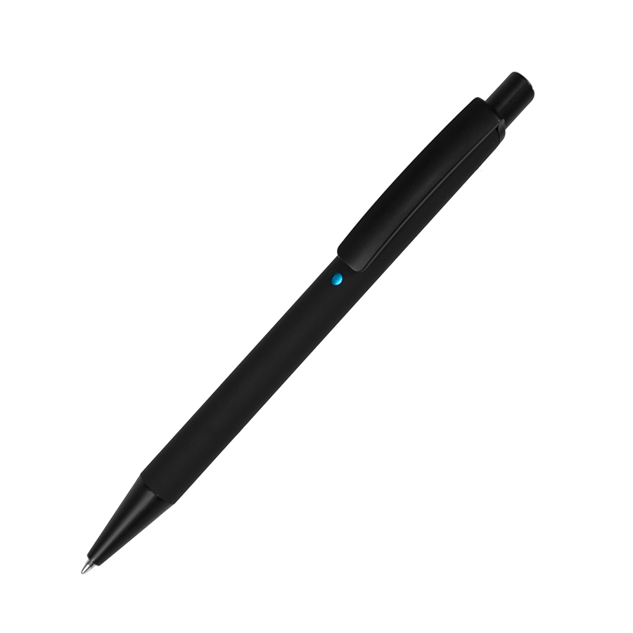 ENIGMA, ручка шариковая, черный/голубой, металл, пластик, софт-покрытие, черный, голубой, металл, пластик, софт-покрытие