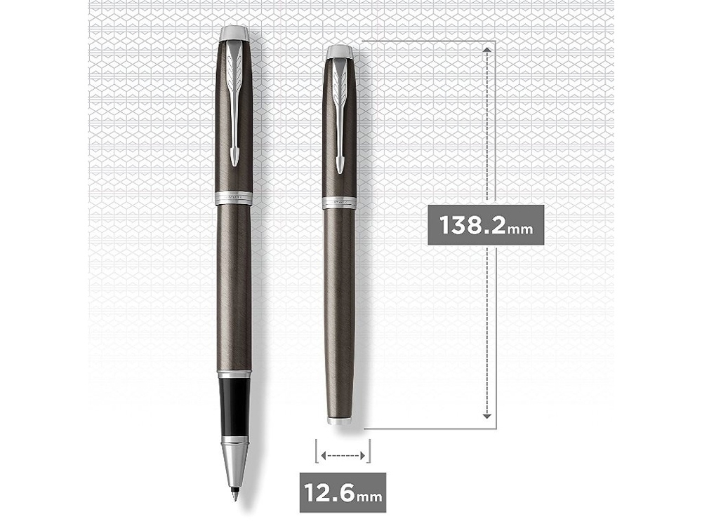 Ручка роллер Parker IM, коричневый, серый, серебристый, металл