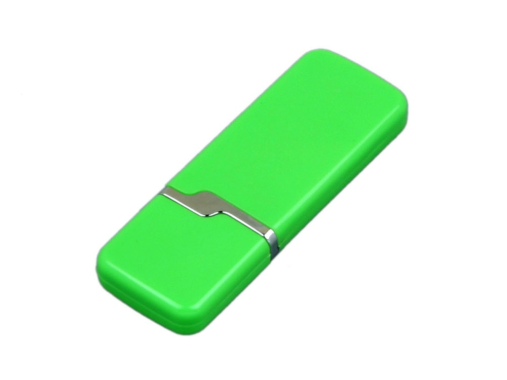 USB 2.0- флешка на 32 Гб с оригинальным колпачком, зеленый, пластик