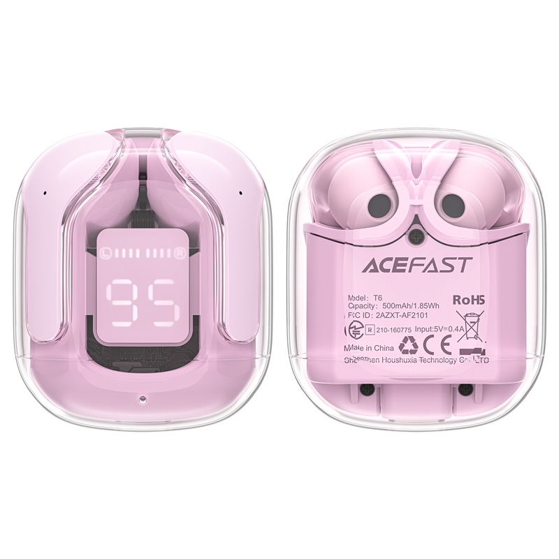 Наушники True Wireless ACEFAST T6 ENC, розовый, розовый