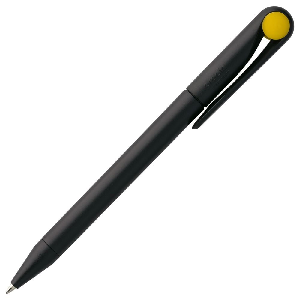 Ручка шариковая Prodir DS1 TMM Dot, черная с желтым, черный, желтый, пластик
