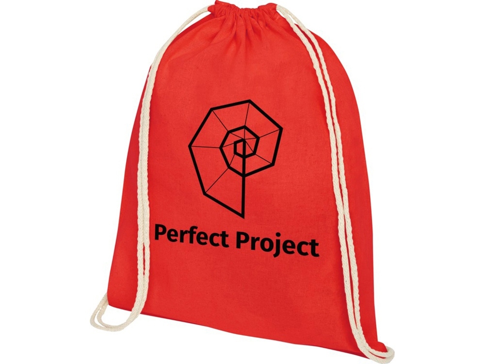 Рюкзак со шнурком «Tenes» из хлопка 140 г/м², красный, хлопок